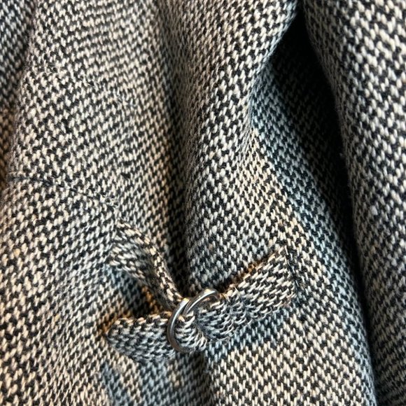 Ralph Lauren Checkered Wool Mini Coat Moto Zip - Picture 4 of 6